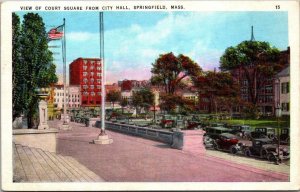 Massachusetts Springfield View Of Court House From City Hall 1936