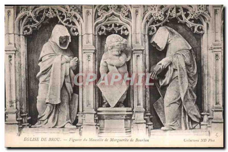 Postcard Old Brou Church Mausoleum of Figures of Margaret of Bourbon