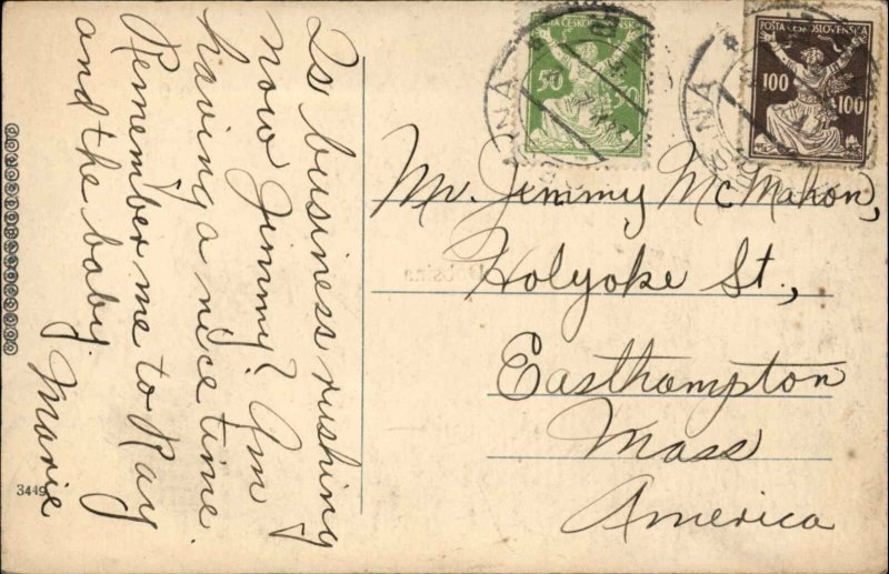 Antique Postcard Dobsina Slovakia Multi-View Slovakian Landmarks