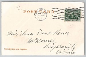 Vermont State Girl Seal And Flower Red Clover To McDowell VA Postcard X24
