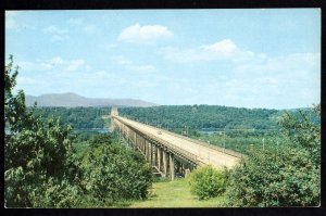 New York CATSKILL Rip Van Winkle Bridge looking west towards Catskill Mts Chrome