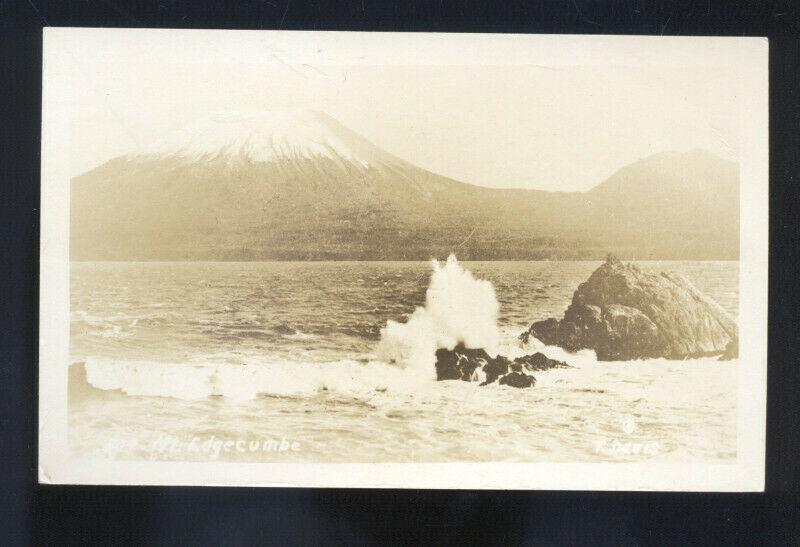 RPPC KRUZOF ISLAND ALASKA MT. EDGECOMBE VINTAGE REAL PHOTO POSTCARD