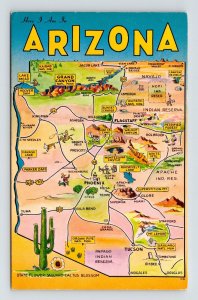 Arizona State CAp Sagurao Cactus Blossom Grand Canyon Cities DB Postcard 