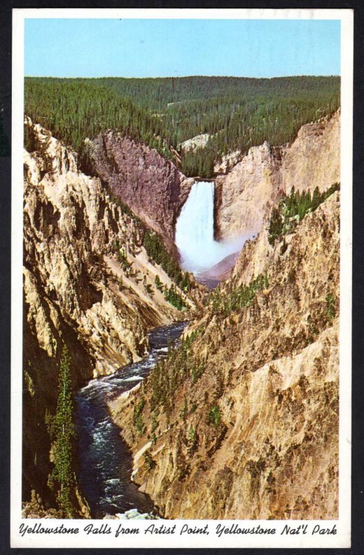 Wyoming YELLOWSTONE NATIONAL PARK Yellowstone Falls from Artist Point pm1964