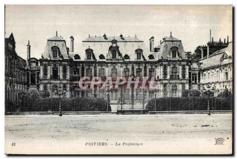 Old Postcard Poitiers the Prefecture