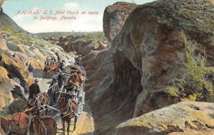 A Hold Up US Mail Coach en route to Bullfrog, Nevada 1920 Vintage Postcard