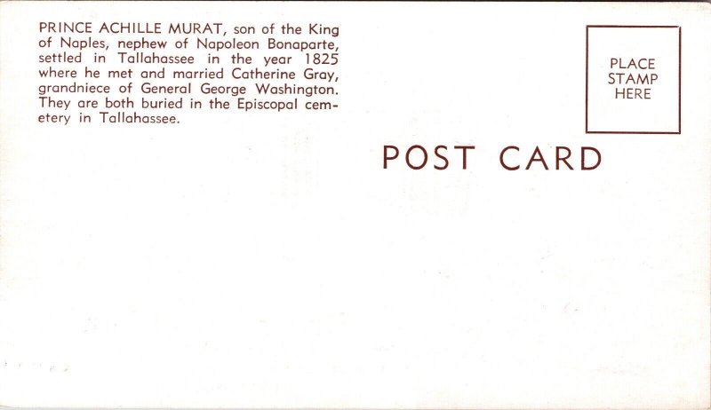 Postcard Prince Murat Inn State Roads 10 and 20 in Tallahassee, Florida
