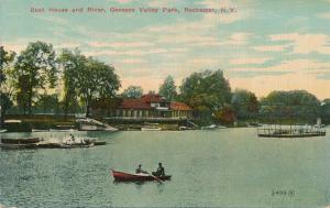 Boat House on Genesee River - Genesee Valley Park, Rochester, New York - DB