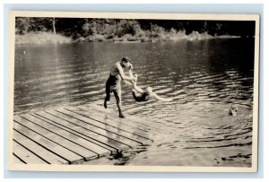 c1915 Swimming Red Cross Life Saving Corps Lifeguard Child RPPC Photo Postcard 
