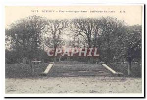 Seals Old Postcard Artistic view in the park & ​​# 39interieur