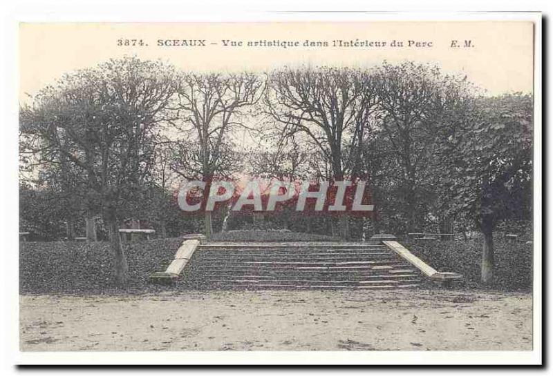 Seals Old Postcard Artistic view in the park & ​​# 39interieur