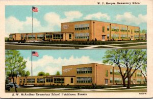 Postcard W.Y. Morgan and A.W. McAndless Elementary School in Hutchinson, Kansas