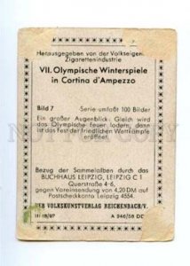 167018 Olympic Winter Games CORTINA d'Ampezzo CIGARETTE card