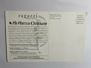 LARGE UNUSED ADVERTISING POSTCARD AMERICAN CHRISTMAS RAGAZZI BOY CHORUS 2006 rmd