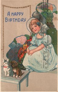 Vintage Postcard 1909 A Happy Birthday Natal Day Special Greetings And Wishes