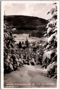 Lenzkirch Wintersportplatz 800-1000 M Hochschwarzwald Real Photo RPPC Postcard