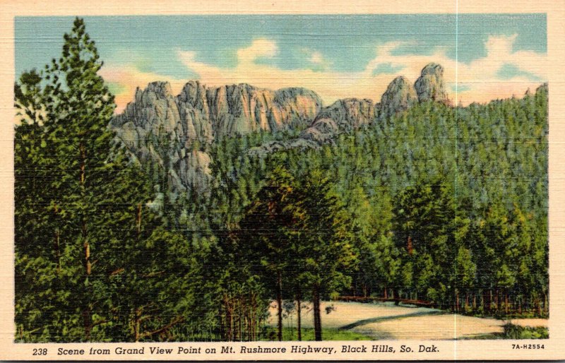 South Dakota Black Hills Scene From Grand View Point On Mt Rushmore Highway C...