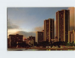 Postcard Honolulu Sunset, Honolulu, Hawaii