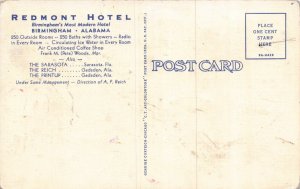 Linen Postcard Redmont Hotel in Birmingham, Alabama~128965