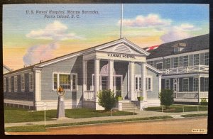 Vintage Postcard 1942 U.S. Naval Hospital, Marine Barracks, Parris Island, S.C.