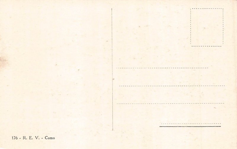 Italy Como Il Duomo Cathedral Clock vintage postcard