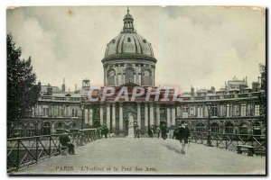 Old Postcard Paris Institute and the Pont des Arts