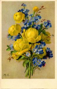 Yellow and Blue Flowers.    Artist: M.K.