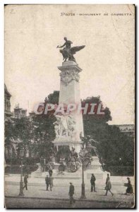 Paris Old Postcard Gambetta Monument