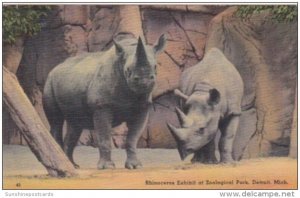 Michigan Detroit Rhinoceros Exhibit At Zoological Park 1941