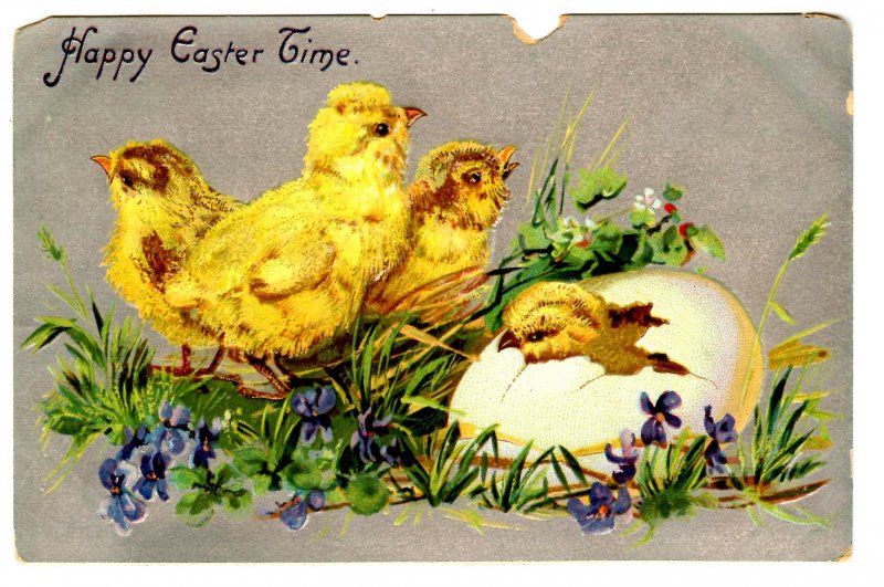 Greeting - Easter. Chicks. Tuck Series 112  (damaged)