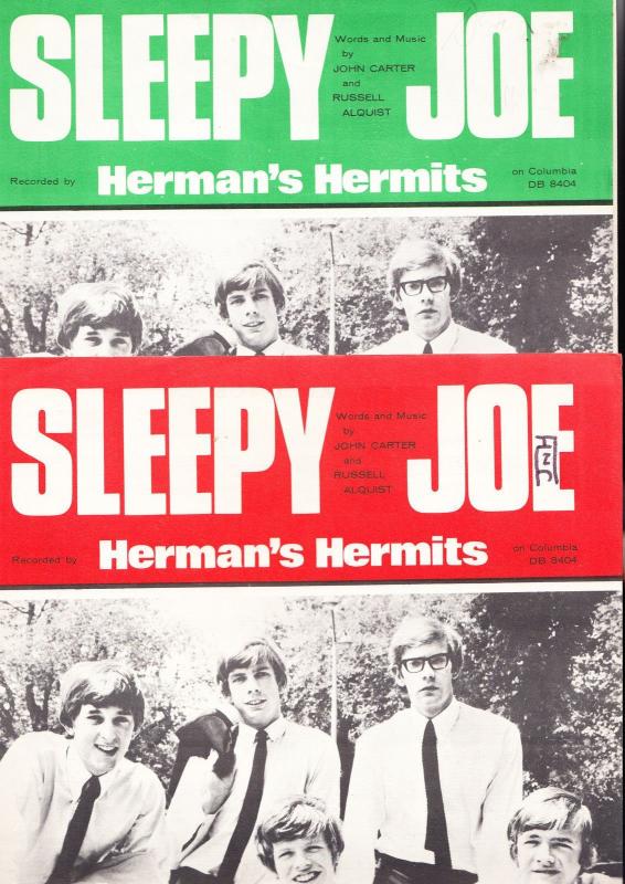 Sleepy Joe Hermans Herbits 1960s Sheet Music