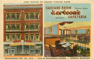 MI, Detroit, Michigan, Kartsen's Cafeteria, Woodward Avenue, Curteich 1B-H1110