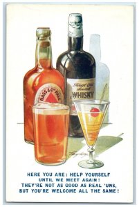 1941 Whisky Bass & Co's Pale Wine Alcohol Taylor Berlin NH VintagePostcard