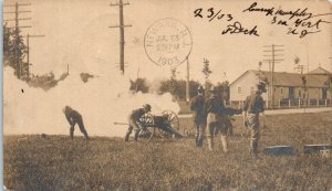 1903 Artillery New Jersey State Camp Sea Girt NJ RPPC Real Photo Postcard