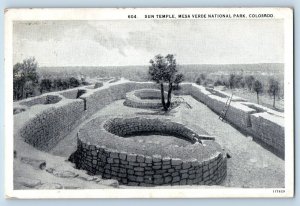 Mesa Verde National Park Colorado CO Postcard Sun Temple c1930 Vintage Antique