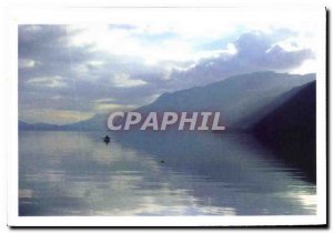 Modern Postcard The Save our landscapes dawn on Lake Bourget in Savoy