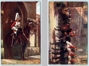 Tuck Oilette The Military in London WHITEHALL Sentry & Mounting Guard Postcard