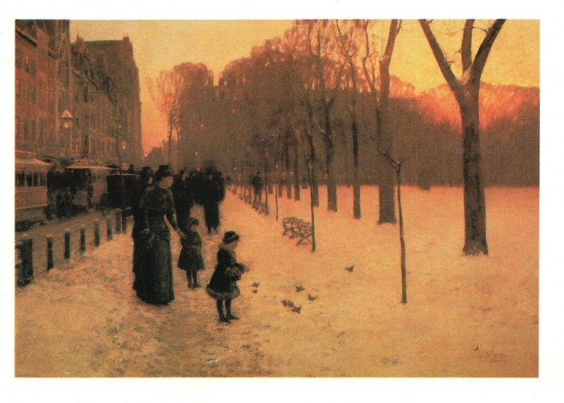 Vintage Postcard Boston Common at Twilight Painting Museum of Fine Arts