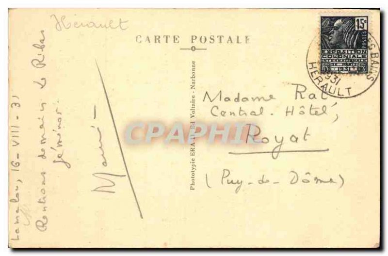 Old Postcard Lamalou Baths Park Usclade