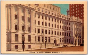 Baltimore Maryland, Entrance, Baltimore Post Office Building, Vintage Postcard