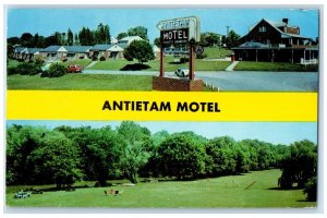 c1960 Antietam Motel Multi-View Hagerstown Maryland MD Vintage Antique Postcard