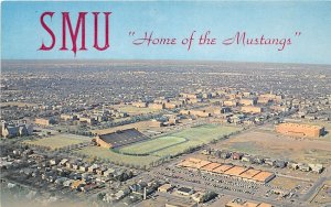 J49/ Dallas Texas Postcard Chrome Birdseye S.M.U. Mustangs Football Stadium 261