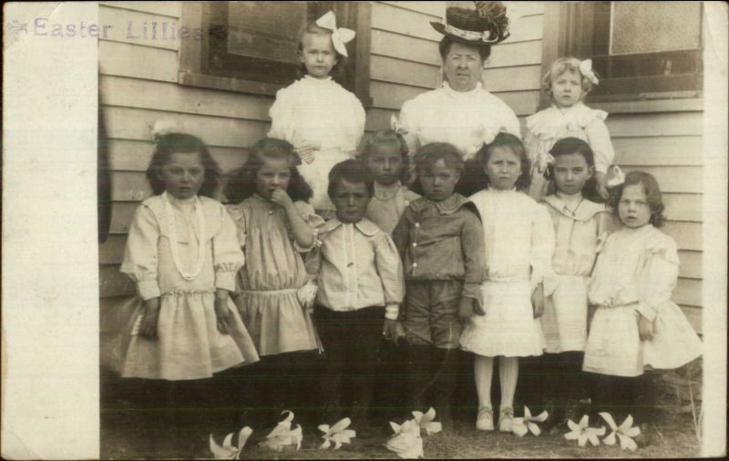 Children Sunday School - Highmore SD Cancel 1908 Real Photo Postcard xst