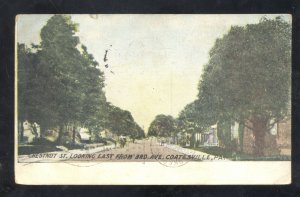 COATESVILLE PENNSYLVANIA PA. CHESTNUT STREET SCENE LOOKING EAST VINTAGE POSTCARD