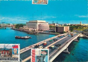 Philippines Manila the Jones Bridge 1967 postcard 