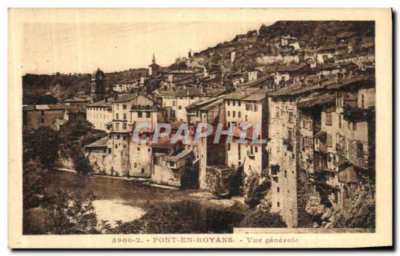 Old Postcard Bridge In Royans Vue Generale