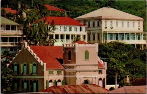 Vtg Charlotte Amalie's Hillside St Thomas Virgin Islands 1950s Postcard