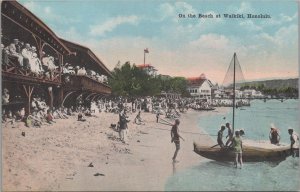 Postcard On the Beach at Waikiki Honolulu Hawaii