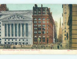 Divided-Back STOCK EXCHANGE ON WALL STREET New York City NY ho2742