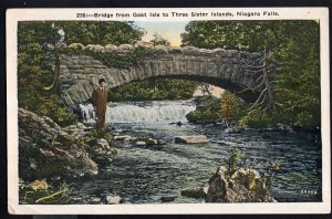 New York NIAGARA FALLS Bridge from Goat Isle to Three Sister Islands WB